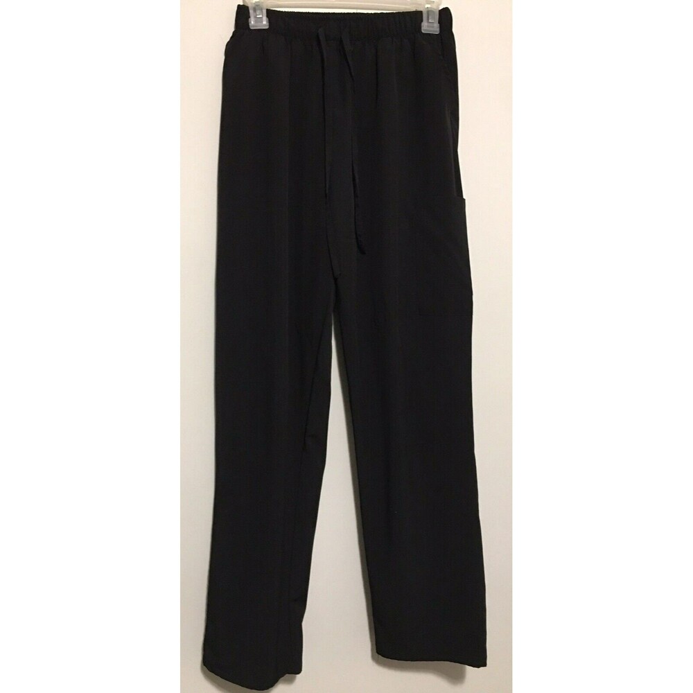 Samantha Mara Black Elastic Waist Drawstring Pockets Women Bottom Scrubs Size M
